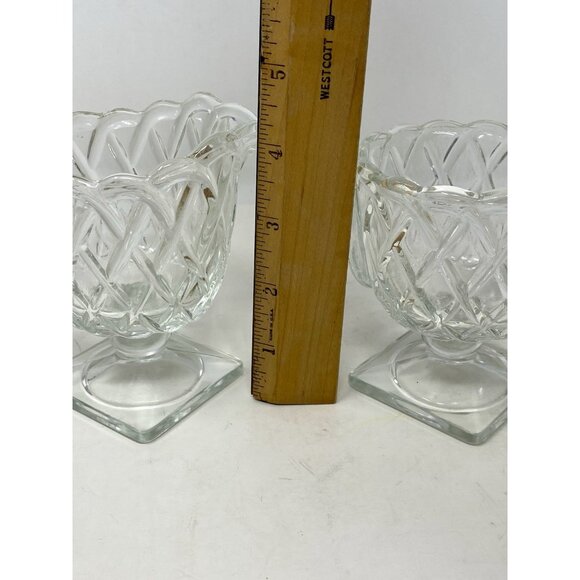 Indiana Pretzel Depression Glass Clear Creamer & Sugar Set - Picture 10 of 10